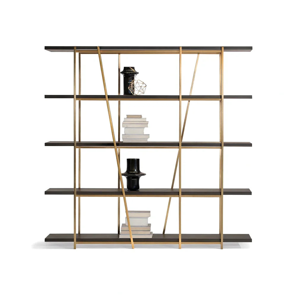 Display Unit - Steel - MDF - Gold & Black - 160x30x180 cm - Cataloug