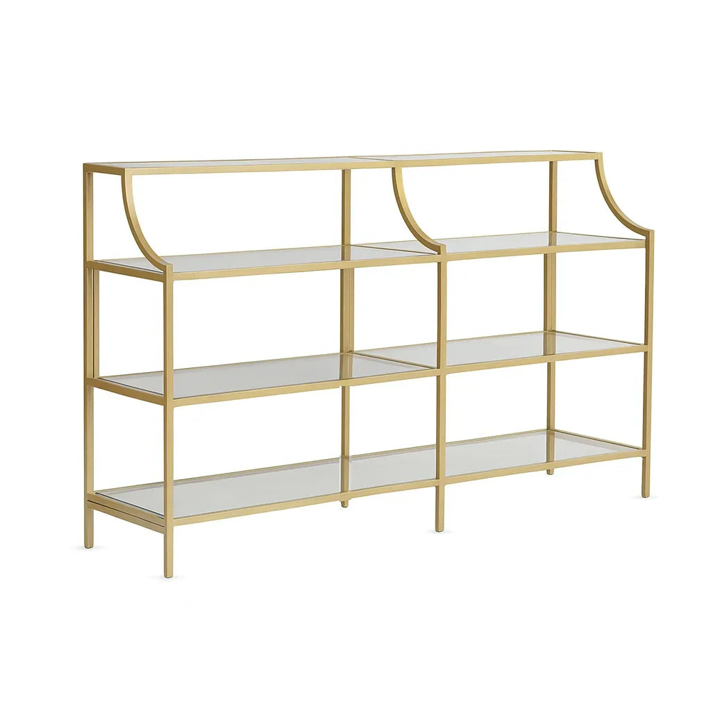 Display Unit - Steel - Glass - Gold - 160x35x120 cm - Cataloug