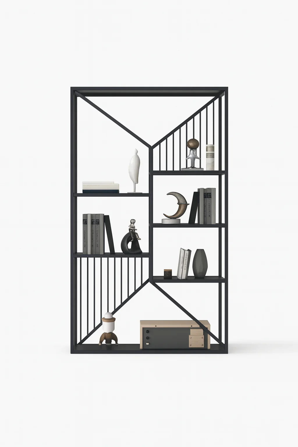 Display Unit - Steel - MDF - Black - 100x30x180 cm - Cataloug