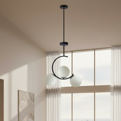 Ceiling Lamp -Steel - Black - 70x35 cm