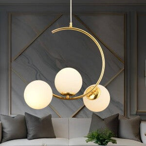 Ceiling Lamp -Steel - Gold - 70x35 cm
