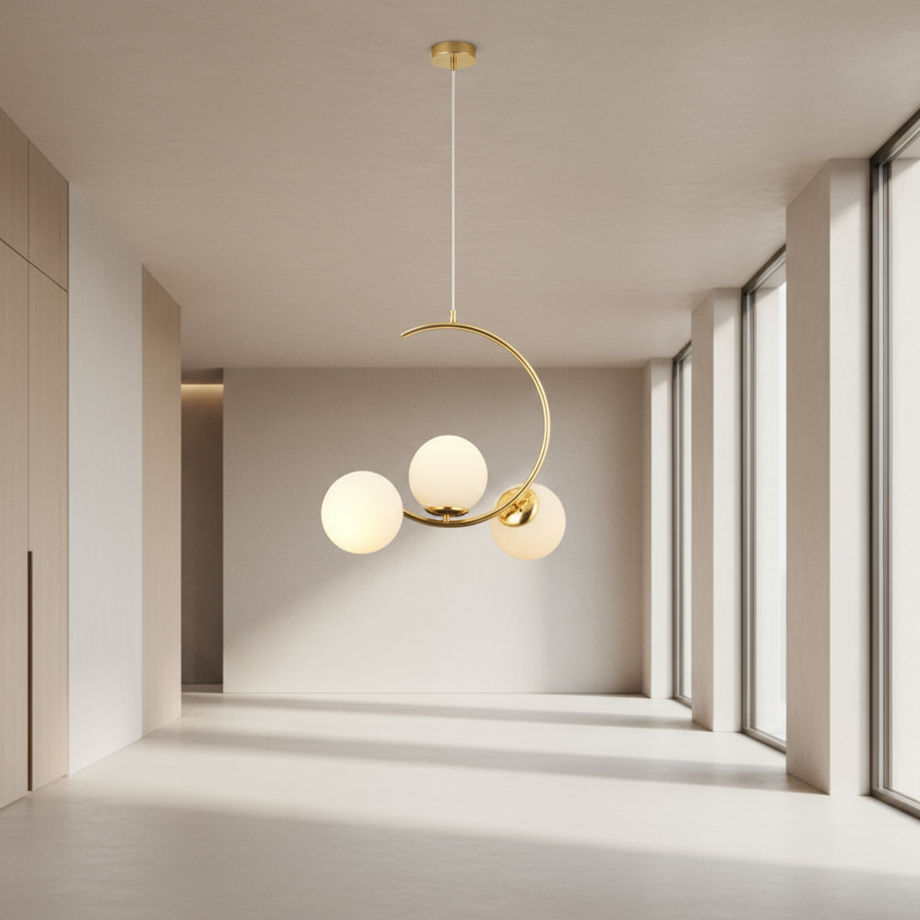 Ceiling Lamp -Steel - Gold - 70x35 cm