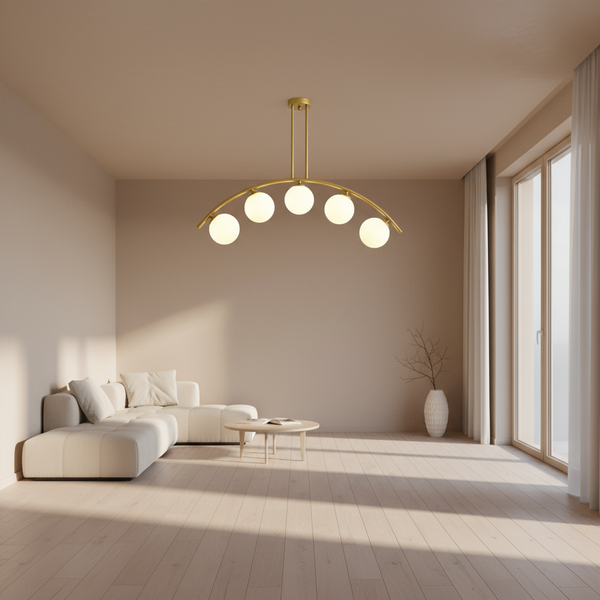 Ceiling Lamp -Steel - Gold  - 45x90 cm