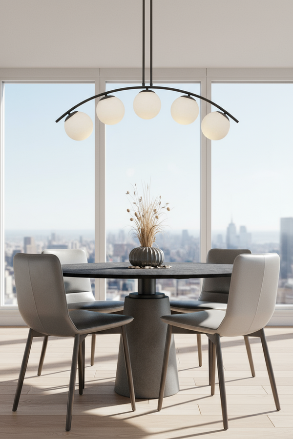 Ceiling Lamp -Steel - Black - 45x90 cm