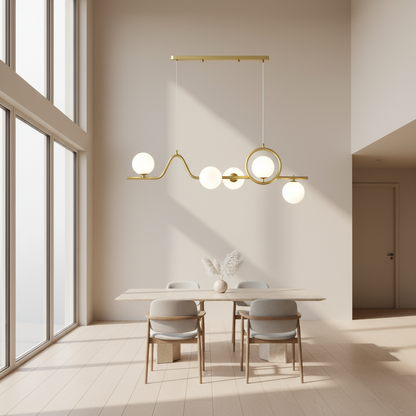 Ceiling Lamp -Steel - Gold - 100x170 cm