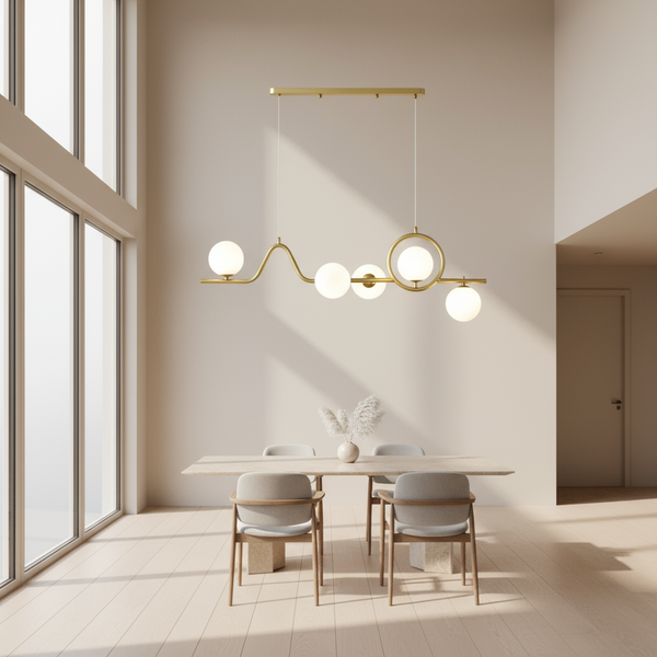 Ceiling Lamp -Steel - Gold - 100x170 cm