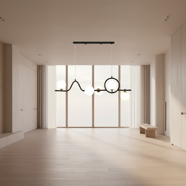 Ceiling Lamp -Steel - Black - 100x170 cm