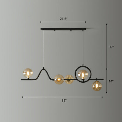 Ceiling Lamp -Steel - Black - 100x170 cm