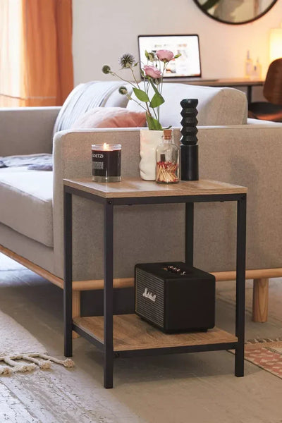 Side Table - Steel - MDF - Black - 40x50x60 cm - Cataloug