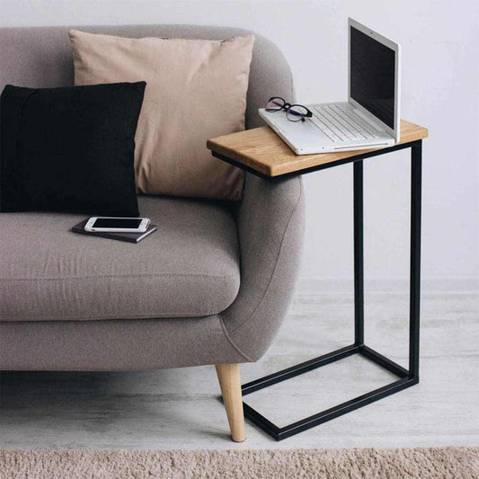 Side Table  Steel  MDF  Black