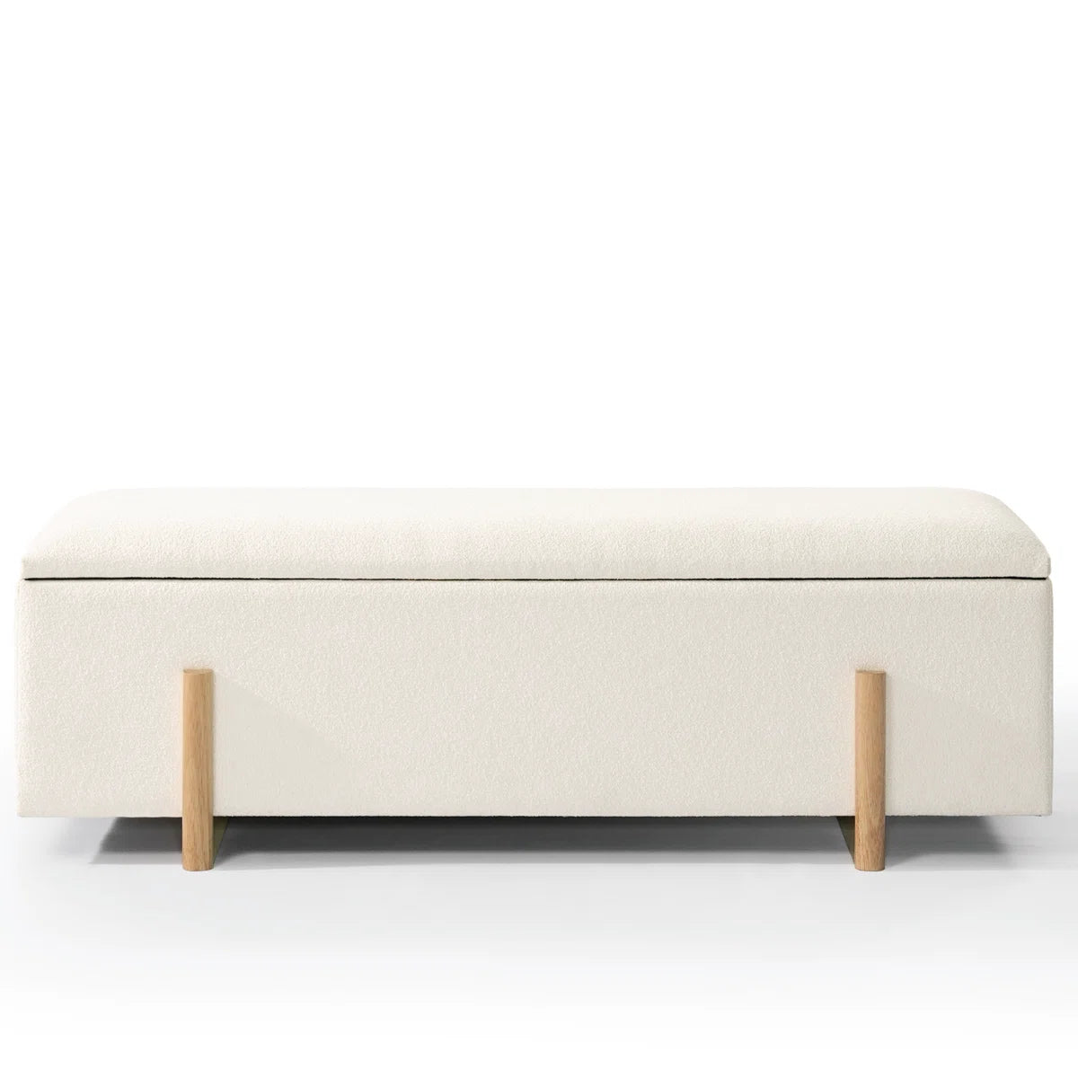 Banquette ( Storage ) - MDF Wood - Off White - Linen -130x45x43 cm