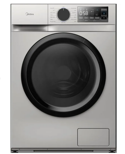 Midea Front Load Inverter Washing Machine 8kg 1400 RPM With Steam Silver MFN09W80B/S
