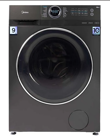 Midea Inverter Washing Machine 9 Kg 1400 RPM Front Loading Gray MF200W90B-TTC
