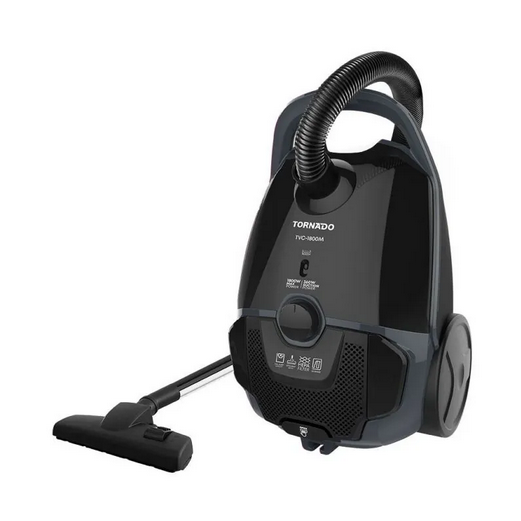 TORNADO Vacuum Cleaner 1800 Watt HEPA Filter Black x Grey TVC-1800MG