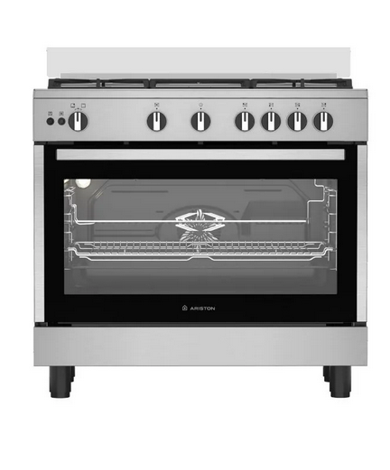 Ariston Gas Cooker 90 cm 5 Burners Cast Iron Full Safety ARR9 GGF 23127XJA