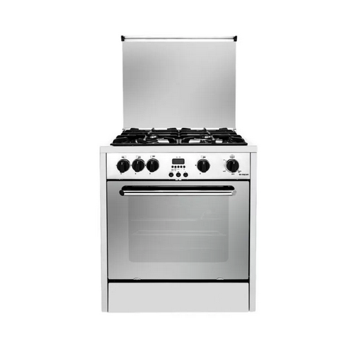 Fresh Gas Cooker Semi-BuiltIn 4 Burners 65x60 cm Timer for Gas Stopping With Fan Digital Black PROFSSIONAL-3510