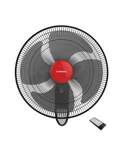TORNADO Wall Fan 16 Inch With 4 Plastic Blades and Remote Control Black EPS-16R