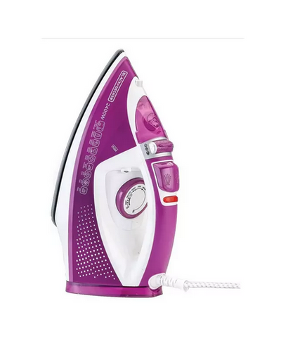Black & Decker Steam Iron With Ceramic Sole plate 2400 Watt White*Purple X2450