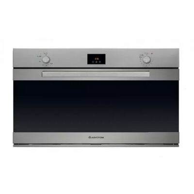 Ariston Built-In Gas Oven 90 cm With Electric Grill 97 Liter 2 Fans Auto Ignition Stainless Steel GESM-55-IX-A-30