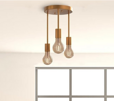 Ceiling Lamp - Metal - Gold -  60x60x120