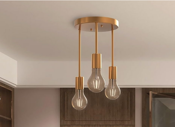 مصباح سقف - معدن - ذهبي - ‎ 60x60x120