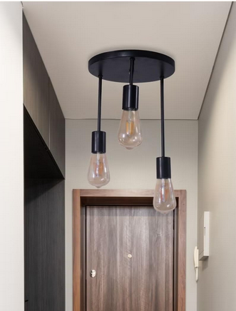 Ceiling Lamp - Metal - Black - 60 x 60 x 120 cm