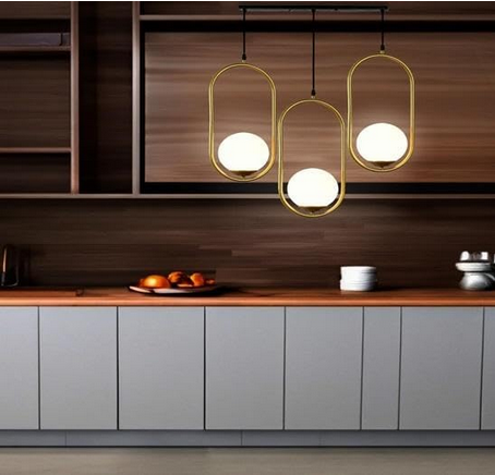 مصباح سقف - معدن - ذهبي وأسود - ‎60 × 60 × 120 سم