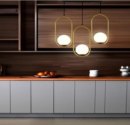 مصباح سقف - معدن - ذهبي وأسود - ‎60 × 60 × 120 سم