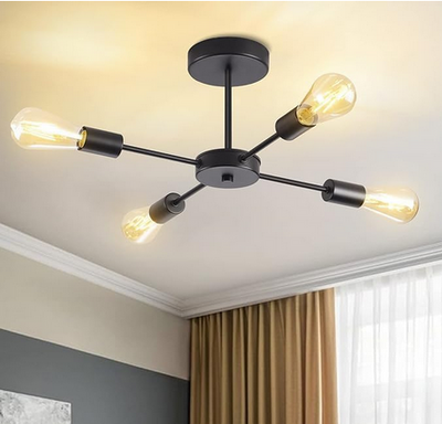 Ceiling Lamp - Metal - Black - 49 x 49 x 23 cm