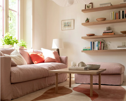 Sofa - Natural Wood - Multi Fabrics - Multi Color- 230x95x70 cm