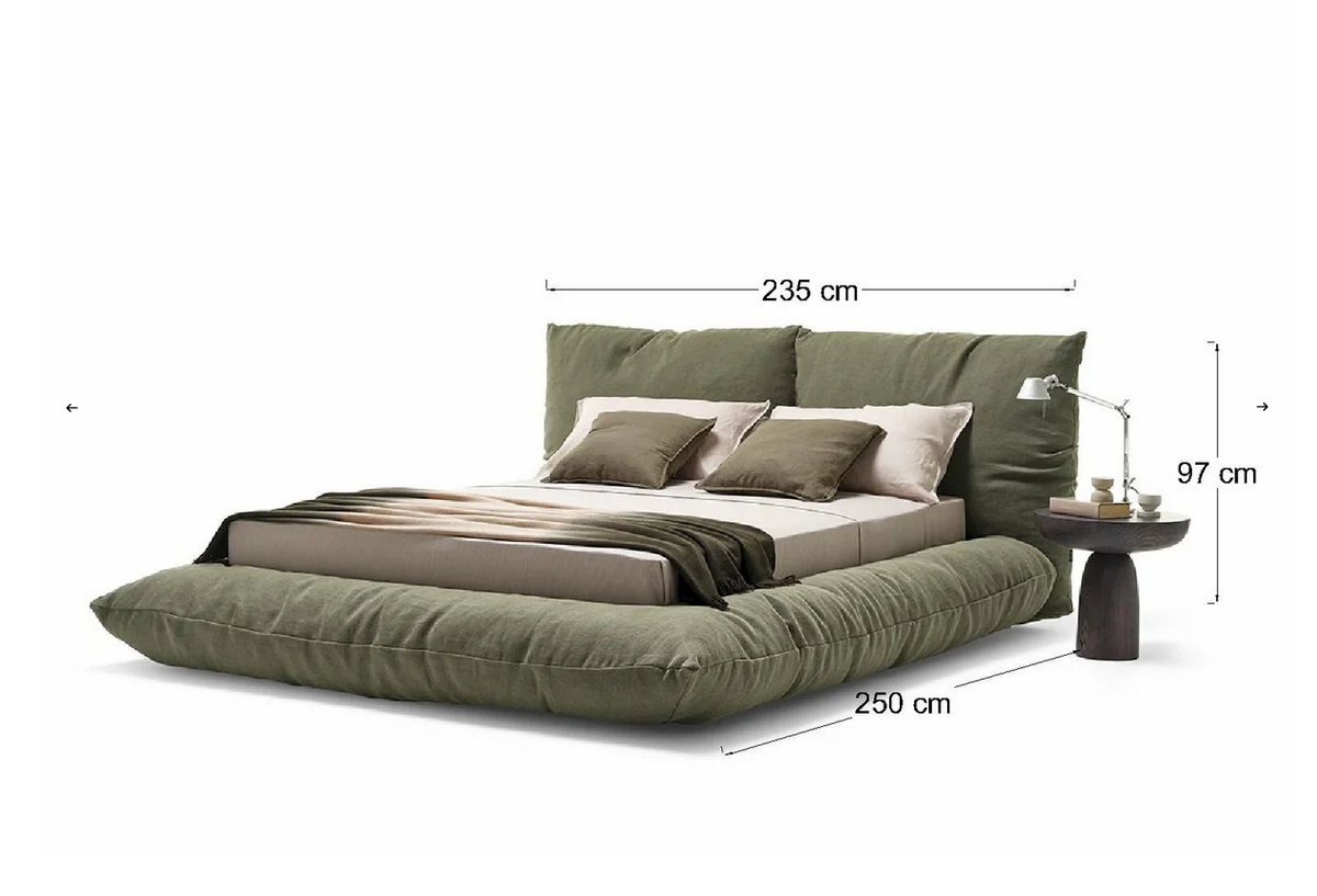 Bed - Natural Wood - Oka - Green - Multi Size