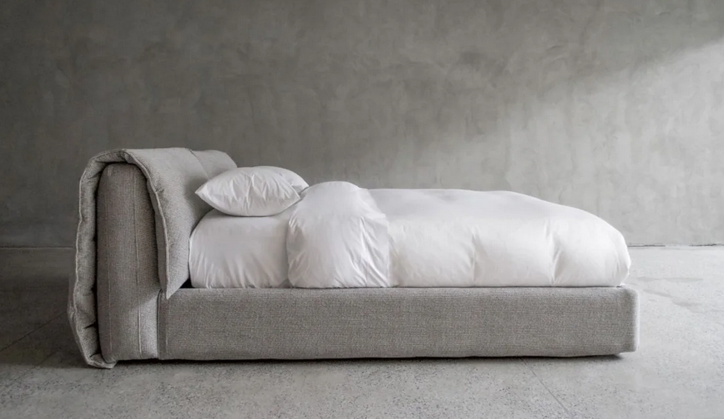 Bed - Natural Wood - Beige - Linen - Multi Size