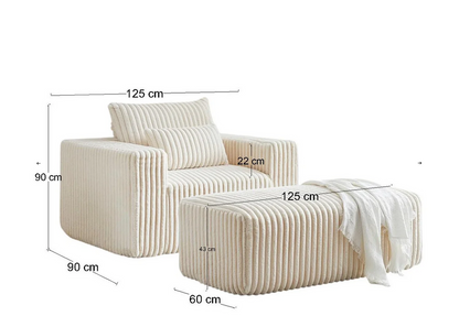 كرسي - خشب طبيعي - مخمل - متعدد الألوان - 125×90×90 سم