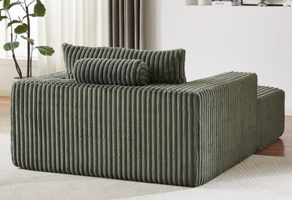 كرسي - خشب طبيعي - قطيفه - أخضر - 125×160×90 سم