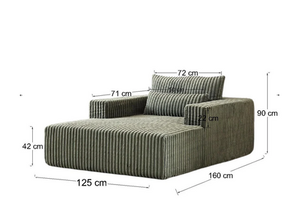 كرسي - خشب طبيعي - قطيفه - أخضر - 125×160×90 سم