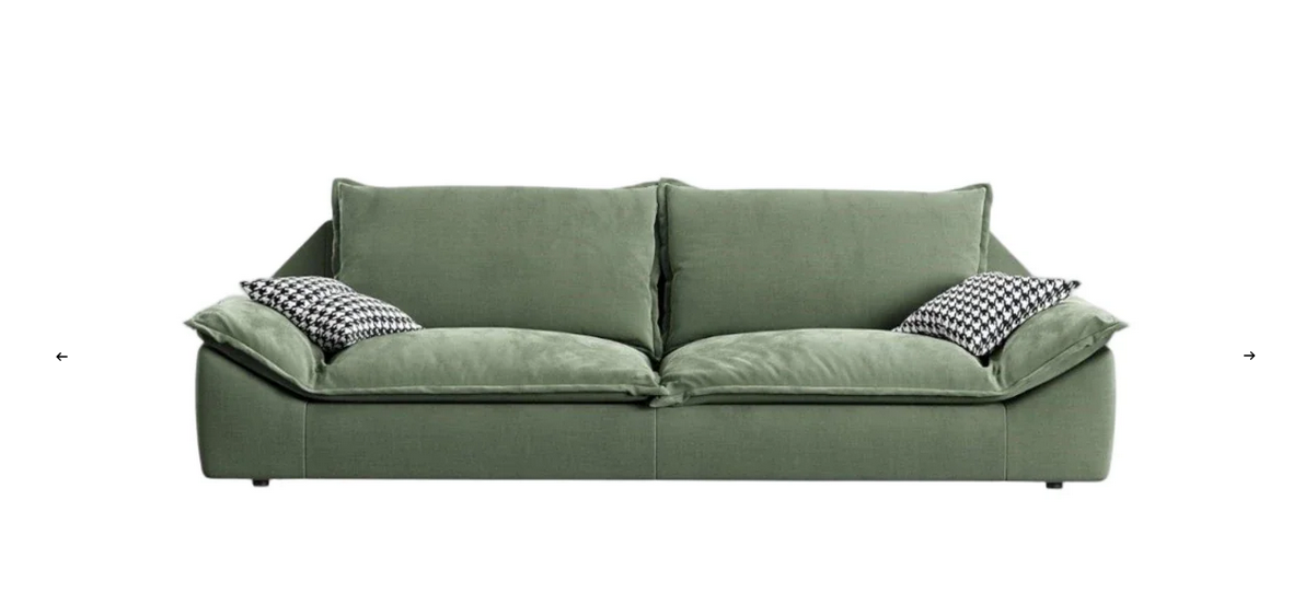 Sofa - Natural Wood - Velvet - Green - 250x90x85 cm