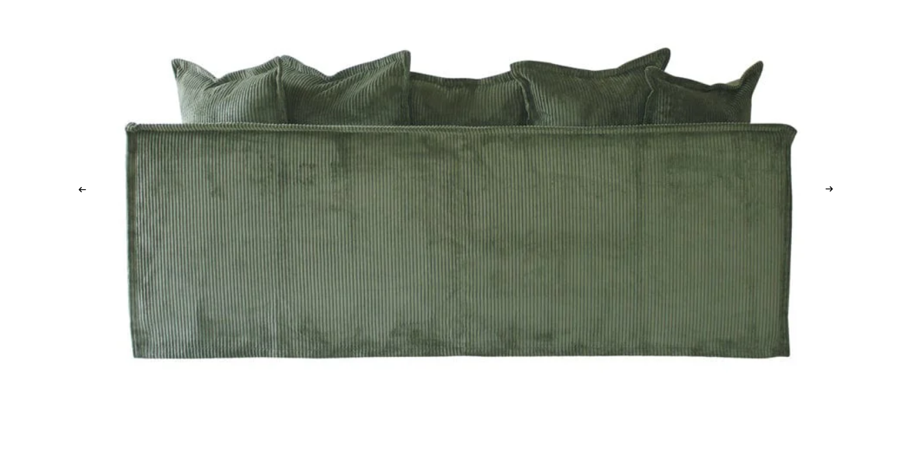 Sofa - Natural Wood - Velvet - Green - 210x98x75 cm