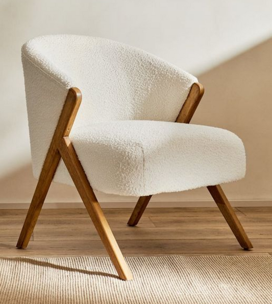 Arm Chair - Natural Wood - Osca - Beige - 75x75x80 cm