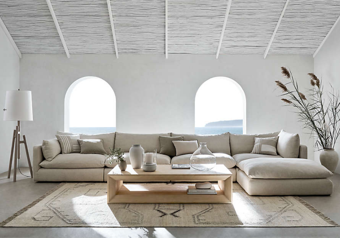 Sofa - Natural Wood - Linen - Beige - Multi Sizes