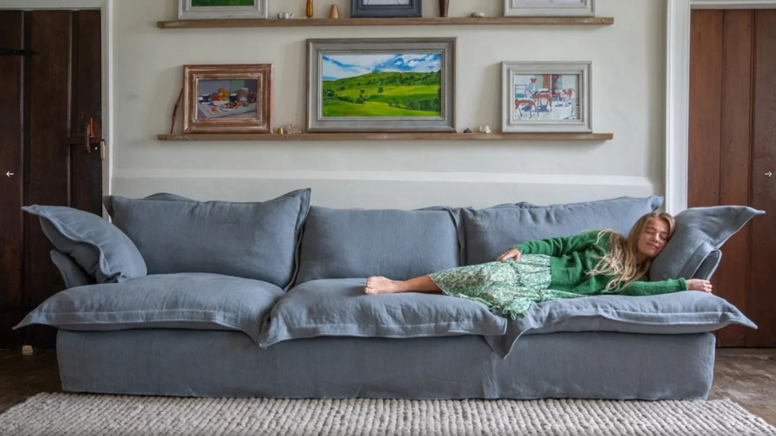 Sofa - Natural Wood - Multi Fabrics - Multi Colors - 305x95x77 cm