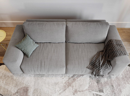 Sofa - Natural Wood - Multi Fabrics - Grey - 256x105x70 cm