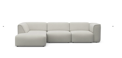 Sofa - Natural Wood - Multi Fabrics - Grey - 295x85x70 cm