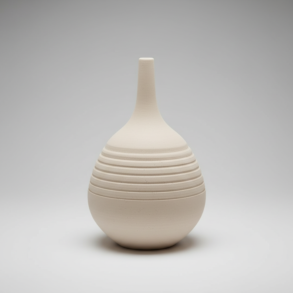 Vase - Pottery - Beige