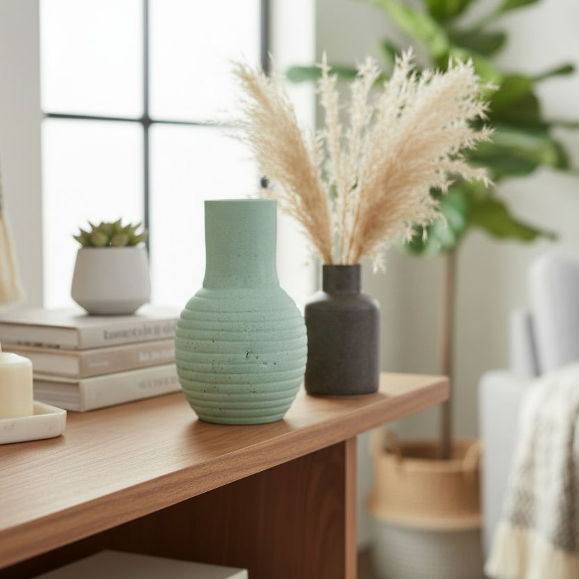 Vase - Pottery - Turquoise