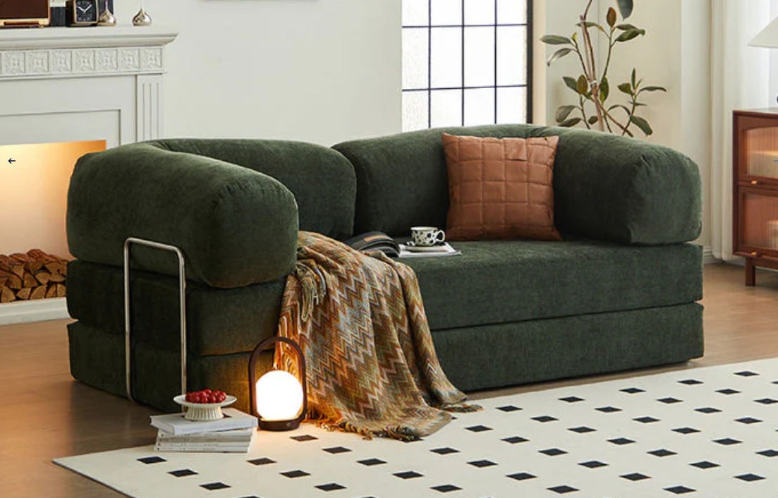 Sofa Bed - Sponge - Velvet - Multi Color - 200x100x70 cm