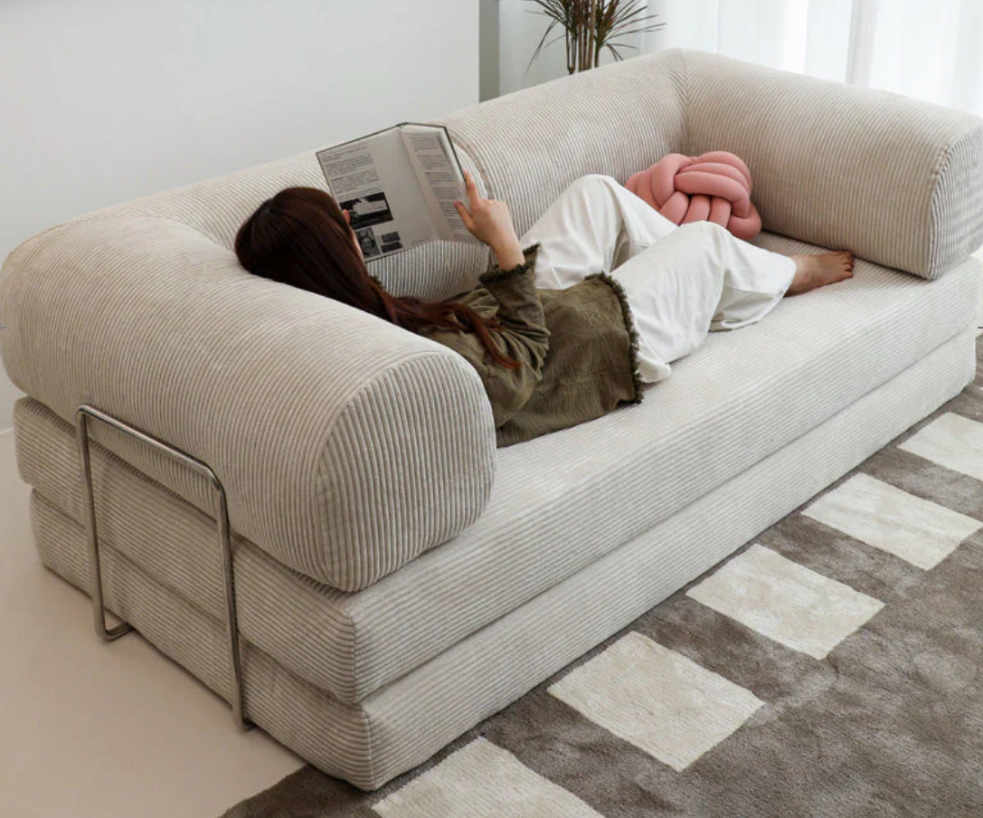 Sofa Bed - Sponge - Velvet - Multi Color - 200x100x70 cm