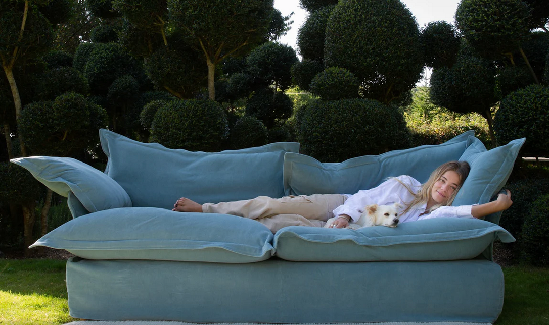 كنبه - خشب طبيعي - أقمشة متعددة - ألوان متعددة - 223×95×77 سم