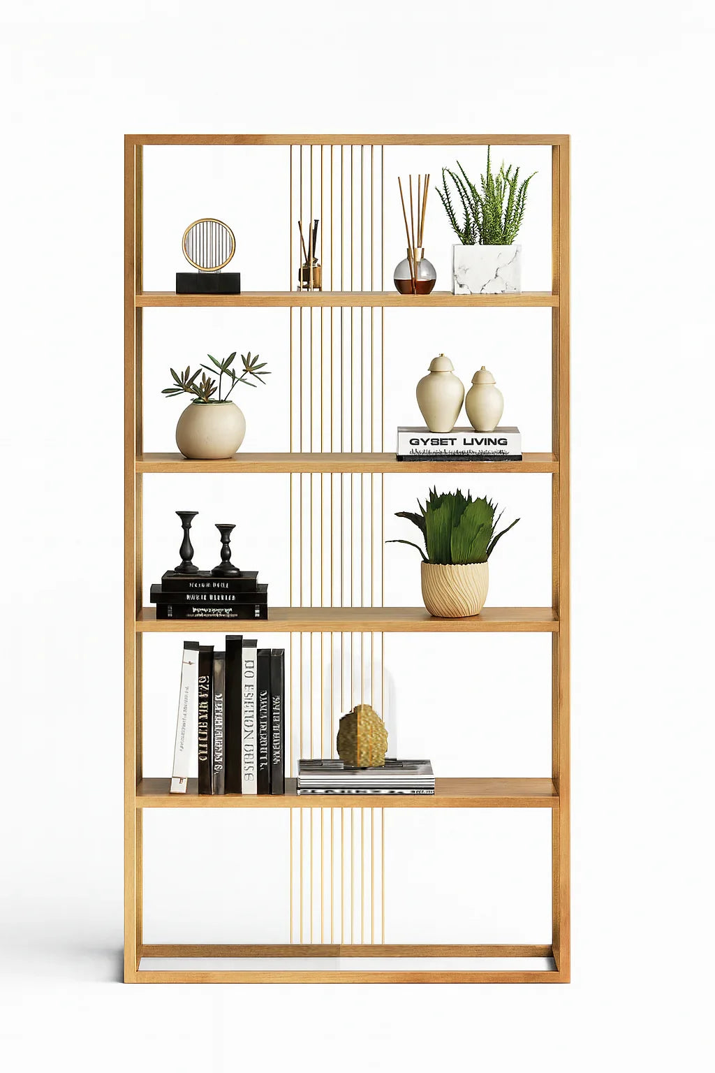 Display Unit - Steel - MDF - Gold & Black - 100x30x200 cm - Cataloug