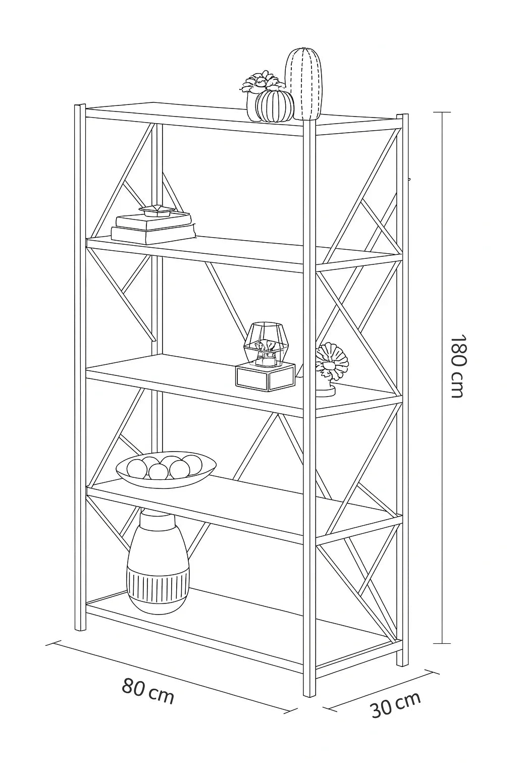 Display Unit - Steel - MDF - Black - 80x30x180 cm - Cataloug