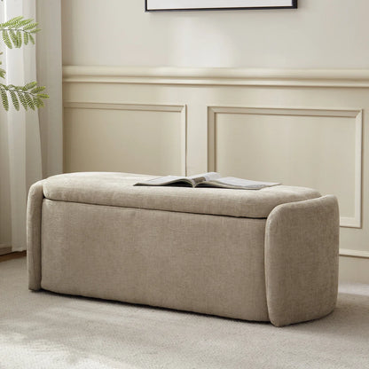 Banquette ( Storage ) - MDF Wood - Beige - Linen - 115 x41x43 cm
